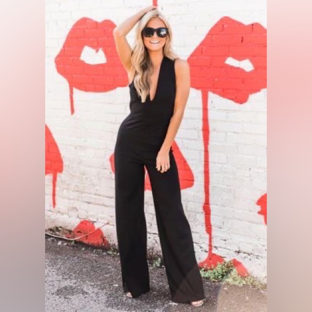 SOLD - Pink Lily Black Jumpsuit